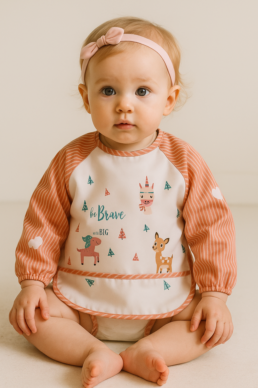 Little Mess Hero – Waterproof Long Sleeve Baby Bib for 1–3 Year Toddlers