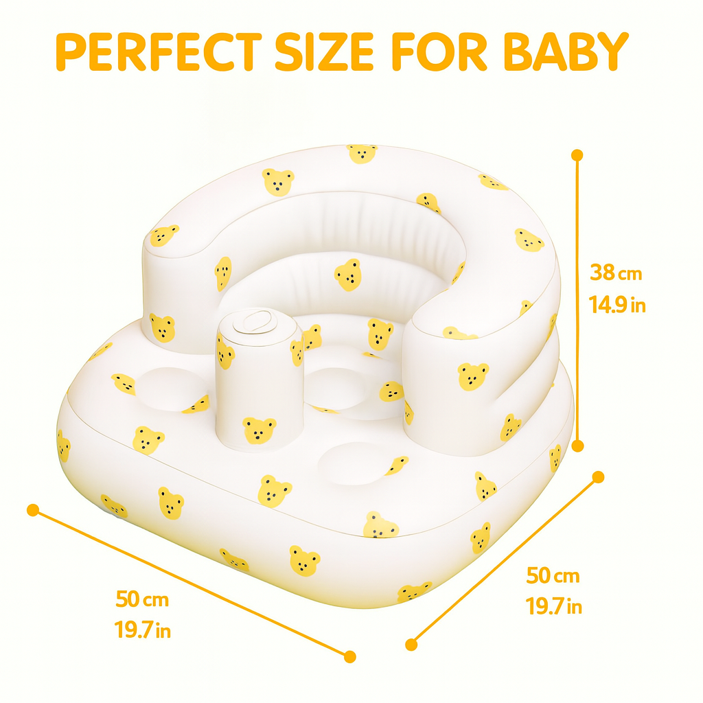 Baby DanDona "Inflatable Baby Seat with Built-in Air Pump – Comfortable Sofa for Babies 3-36 Months | Perfect for Sitting, Feeding & Travel"