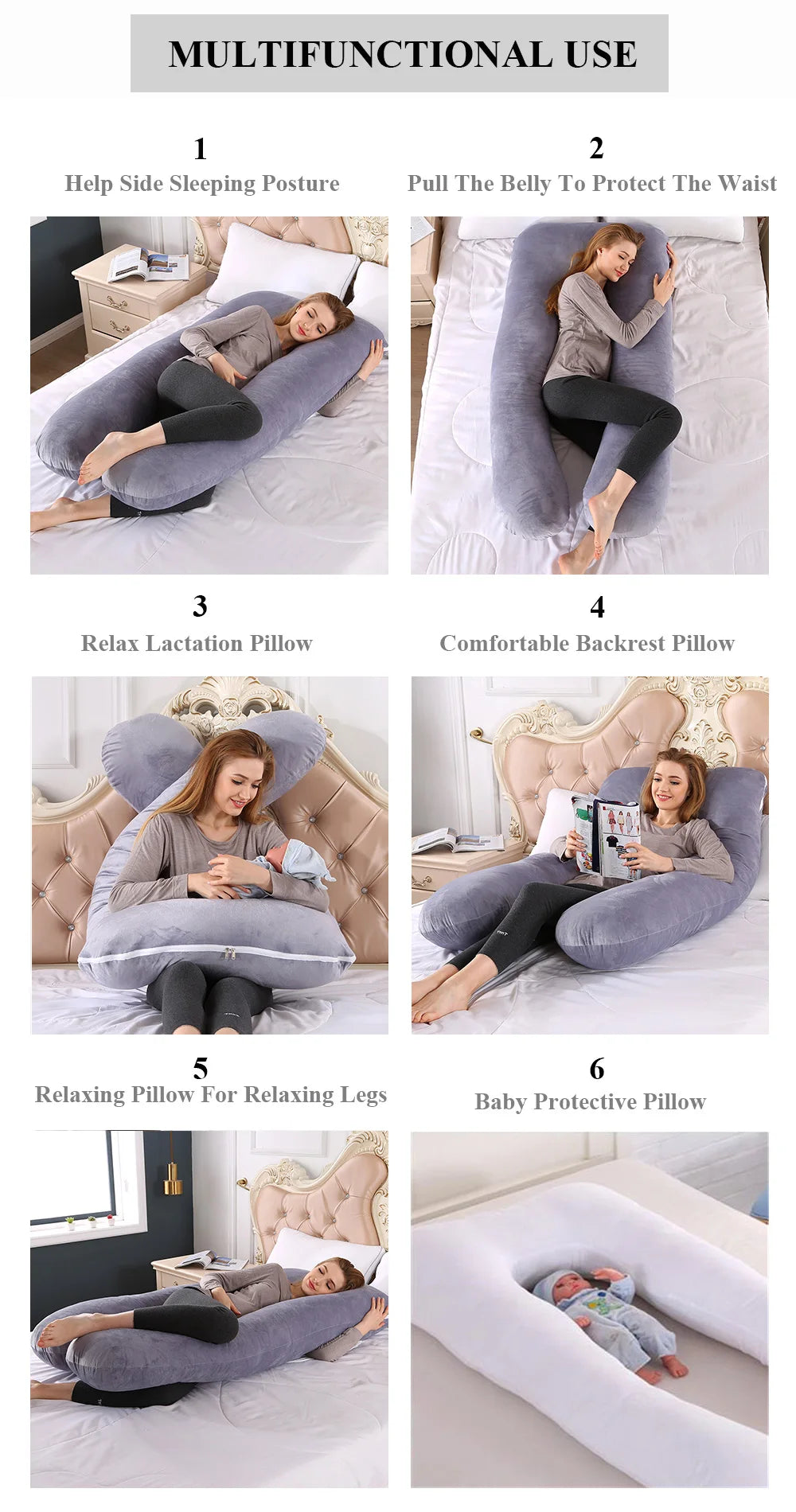 PANGDUBE Pregnancy Pillow 130*70cm
