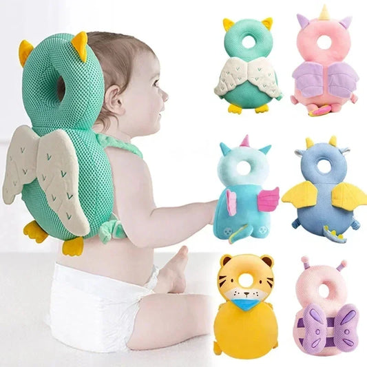 "Toddler Baby Head Protector – Safety Cushion Pad & Protective Pillow for Infants (1-3T) | Cute Angel & Bee Cartoon Design"