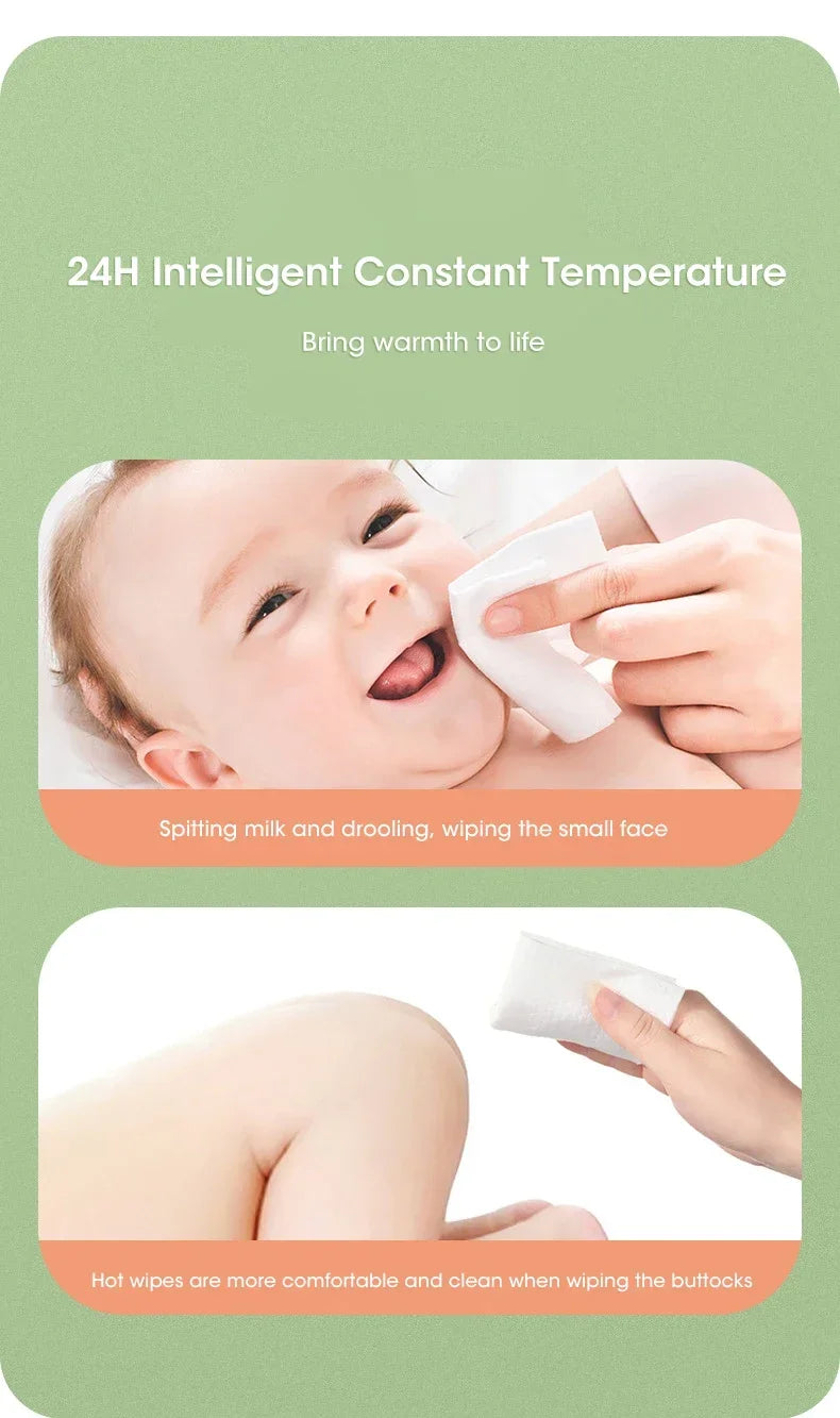Portable Baby Wipe Warmer with LED & USB