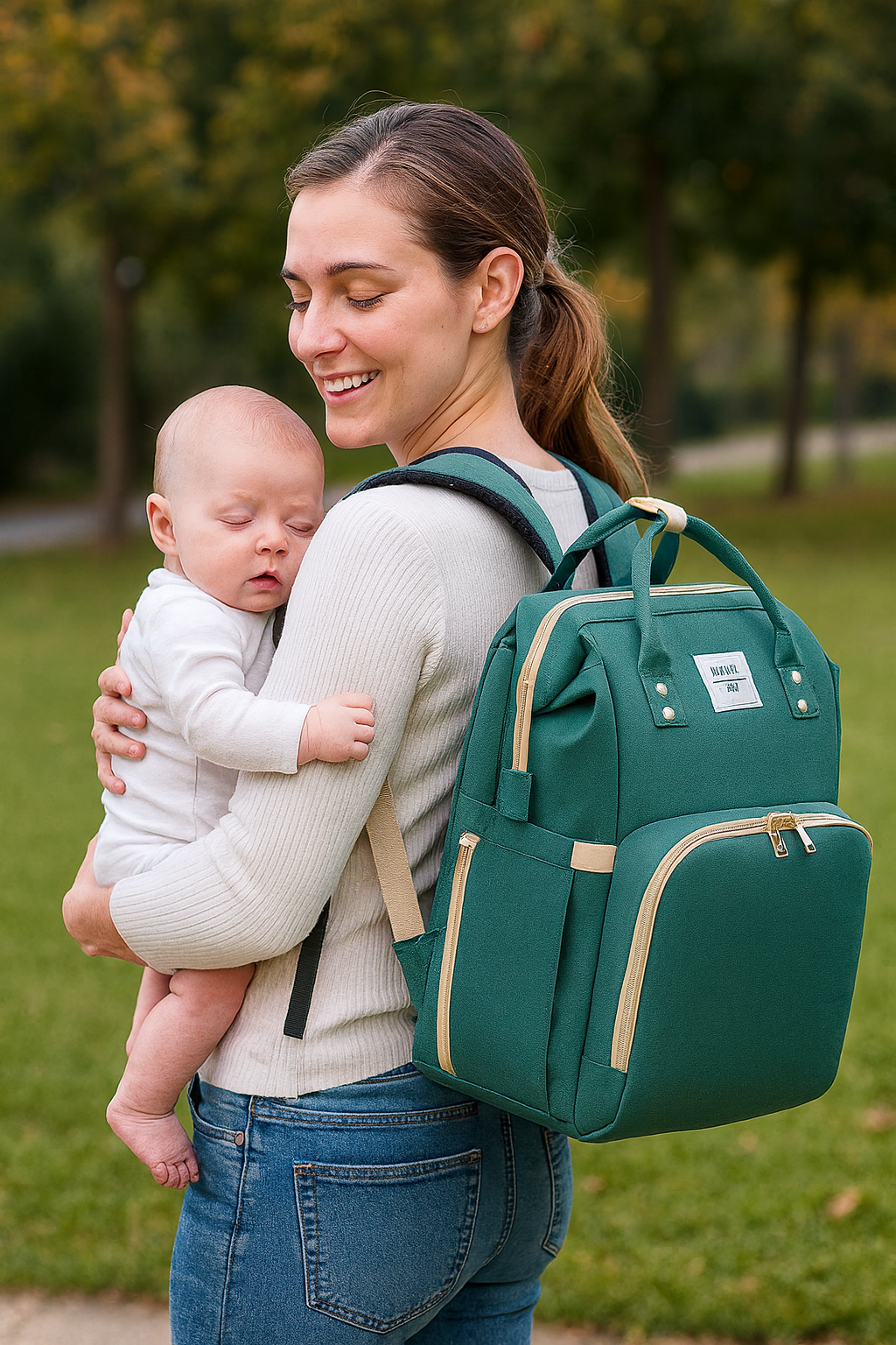 Dream & Go Diaper Backpack with Foldable Baby Bed & USB